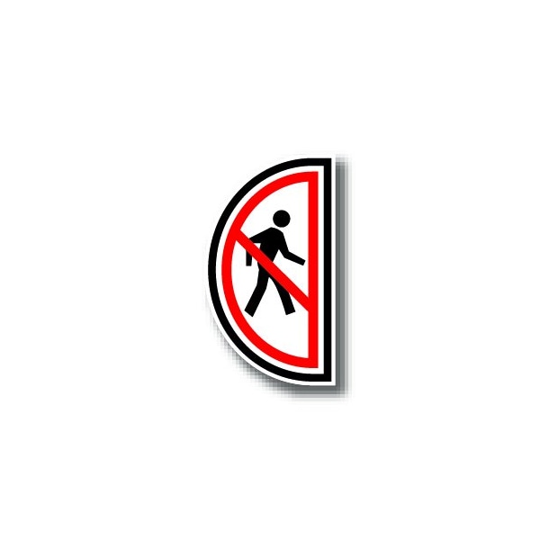Ergomat 12in x 24in HALF SIGNS - No Pedestrian Right DSV-SIGN 288 #0610RIGHT -UEN - main